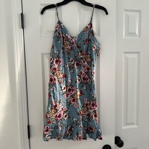 Floral Blue Mini Dress